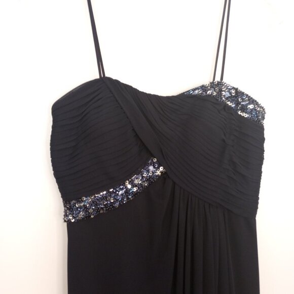 Xscape Navy Sequined Long Gown - Picture 3 of 9